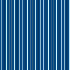 Small Blue Pin Stripe Pattern Vertical in White