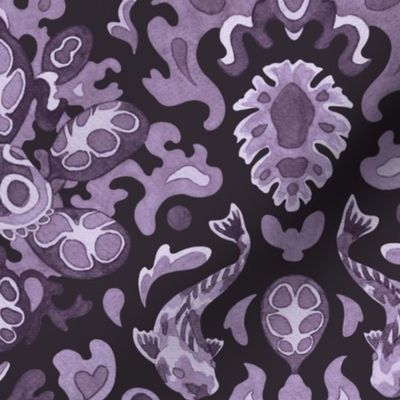 (large) Victorian underwater tropics - purple