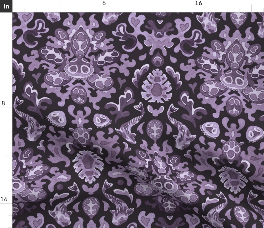 (large) Victorian underwater tropics - purple