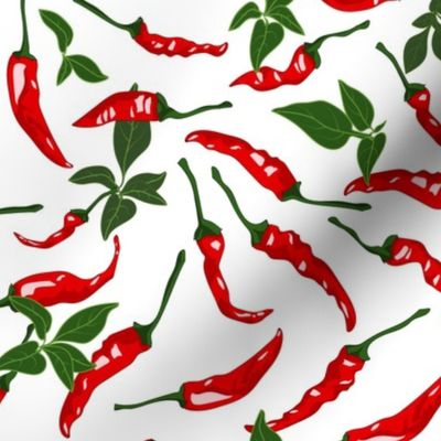 Chili peppers pattern. Drawn by hand.