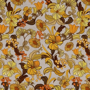 70s Vintage-Swirly Flowers