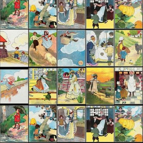 Mother Goose Images collage - 15 classic images