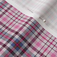 Fuzzy Look Plaid in Hot Pink Blue and White