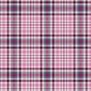 Fuzzy Look Plaid in Hot Pink Blue and White