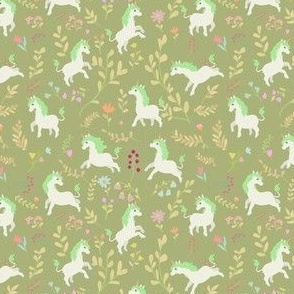 Cheerful unicorn field