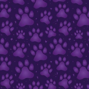 Small Purple Puppy Paw Print Pattern
