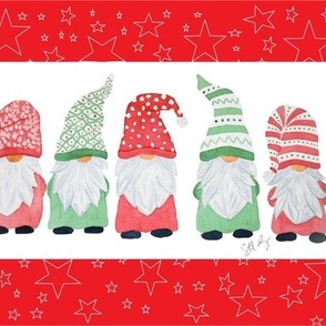 Christmas Gnome fabric panel