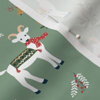 Sage Yule Goat Christmas Print | medium scale 