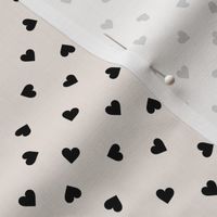 Love lovers minimal hearts basic romantic heart design off white black tossed tiny