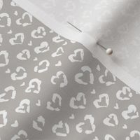 Little Valentine hearts leopard design messy animal print boho nursery trend cool stone gray tiny