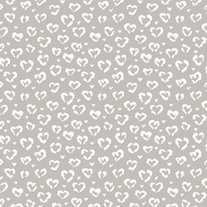 Little Valentine hearts leopard design messy animal print boho nursery trend cool stone gray tiny
