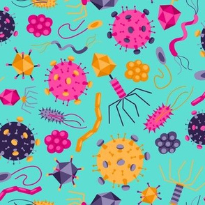 Viruses and Bacteria (Blue)