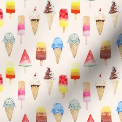 Small / Summer Fun Pops - Watercolor Ice Cream and Popsicles