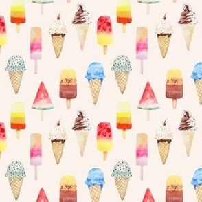 Small / Summer Fun Pops - Watercolor Ice Cream and Popsicles