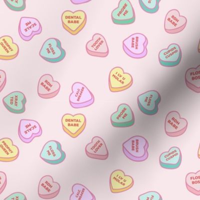 Cute Dental Candy Hearts - pink & pink