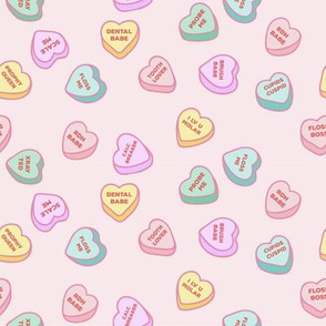 Cute Dental Candy Hearts - pink & pink