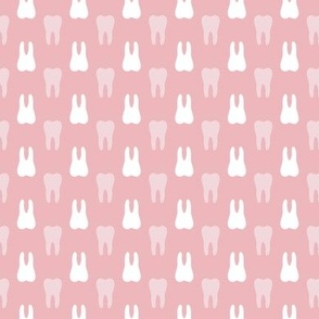 Pink Teeth - cute dental fabric