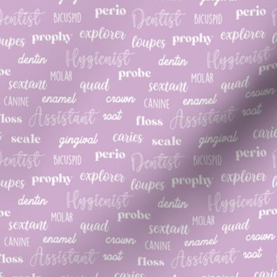 Dental words - lilac purple