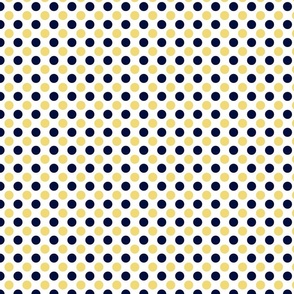 Two Toned Dots in blue and mustard