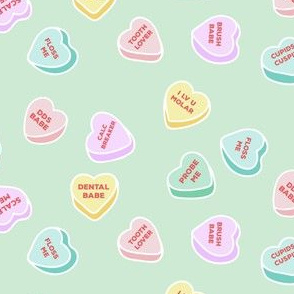 DDS BABE dental candy hearts - green