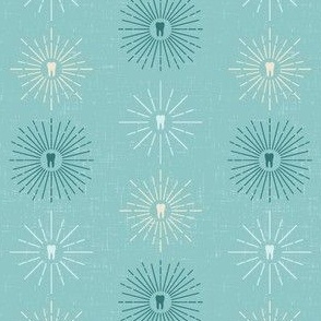 Retro Tooth Starburst - Aqua