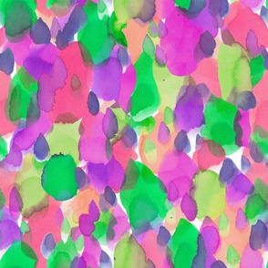 Watercolour abstract speckles in neon