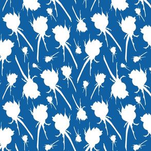 Windswept Romance (Valentine's Rosebud) - white on classic blue, medium 