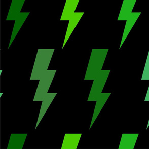 Green Lightning Bolt Electric Storm Thunder