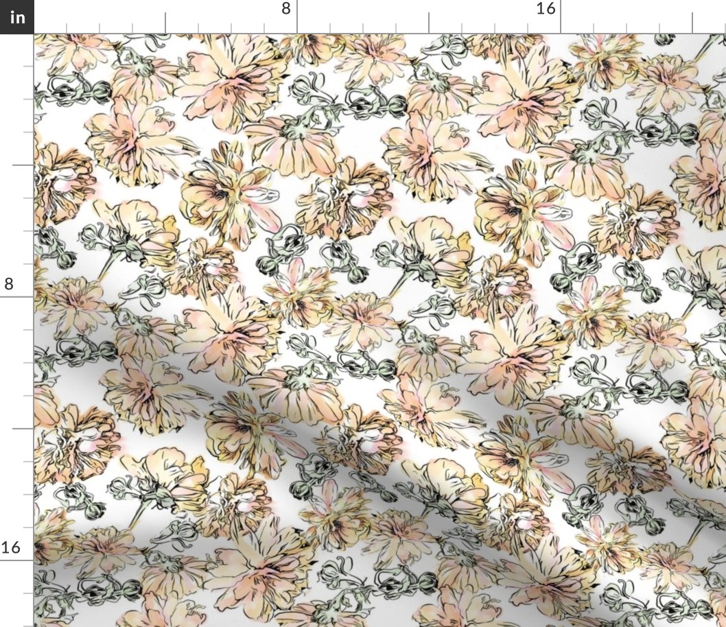 Mums pattern with a white background