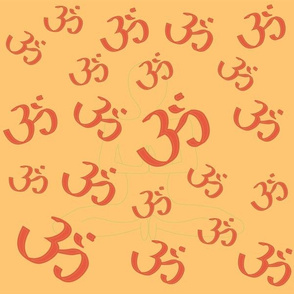 Om! Meditation and yoga in gold & coral