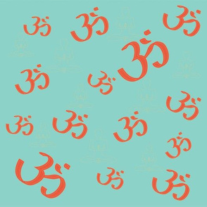 Om! in teal & coral