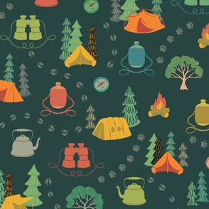 Camping Essentials in Forest Green