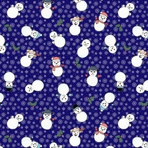 Holly Jolly Snowmen Midnight Blue