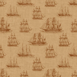 Sailing Ships in Sepia - larger