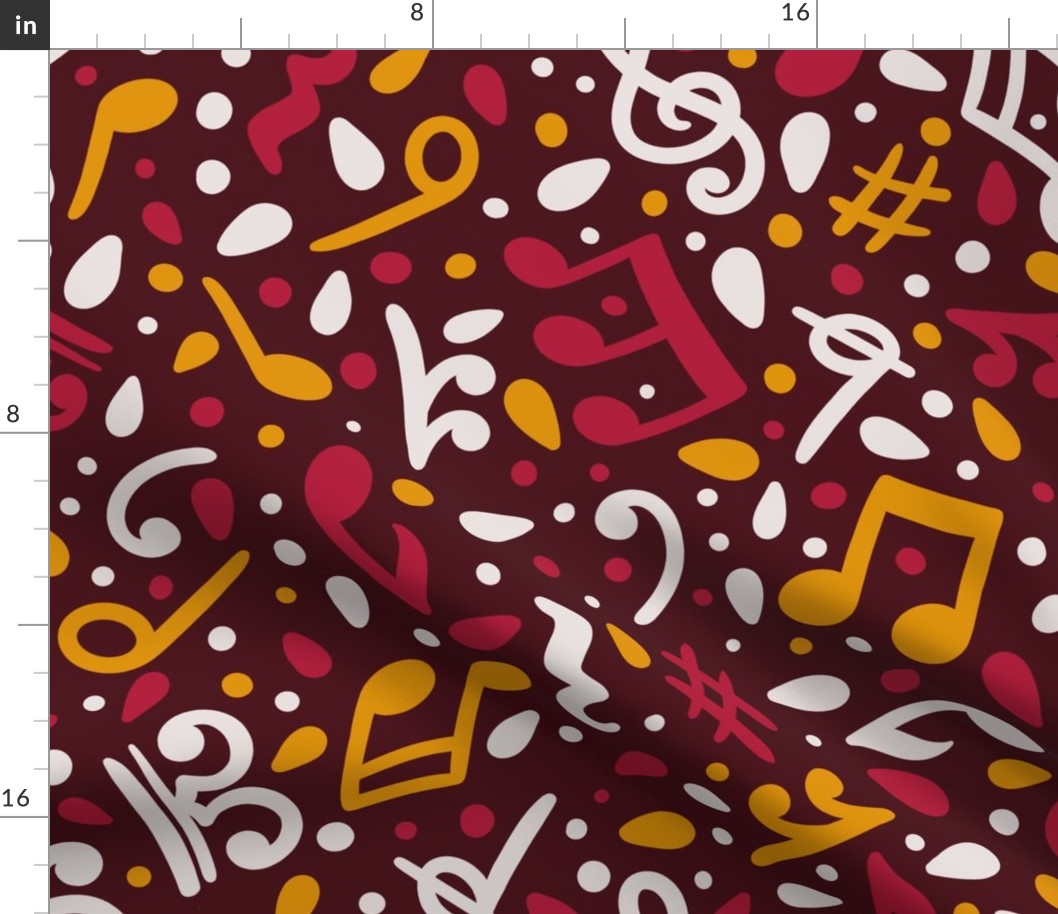 Music notes - burgundy - largescale