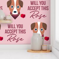 Will You Accept This Rose Dog on Pink