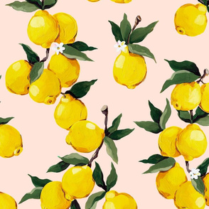 Lemon Print Fabric Wallpaper And Home Decor Spoonflower