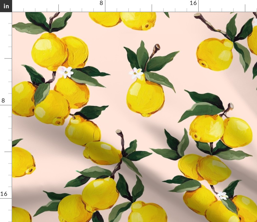 Lemon print Fabric | Spoonflower