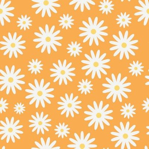 Flower Daisies on Orange