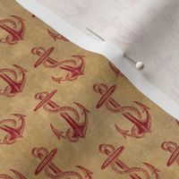 Small Vintage Anchors in Red and Sepia