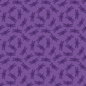 Tossed Vintage Dragonfly Pattern in Purple