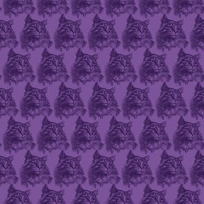 Vintage / Antique Cat Illustration on Purple