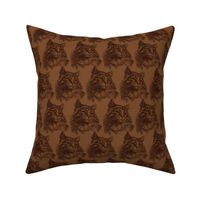 Vintage / Antique Cat Illustration on Brown