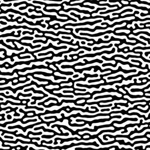 wave or tree bark pattern, black and white - Turing pattern #5