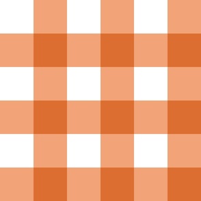 Orange Buffalo Check - Large Scale Gingham Plaid