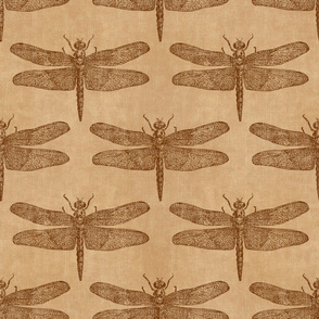 Vintage Dragonflies in Sepia Tone - large