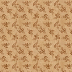 Vintage Ditzy / Tossed Bees in Sepia - Larger