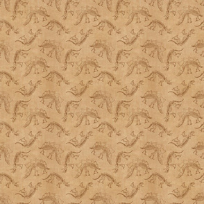 Sepia Dinosaur Bone / Fossil Pattern - small scale