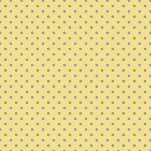 Yellow with green & blue dots