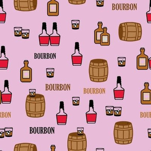 Bourbon Bottle Whiskey Pink Background Smaller Design
